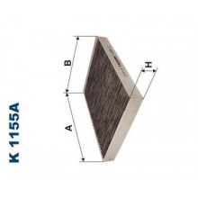 K1155A FILTRON Фильтр салона угольные (B4W019CPR) VW T5